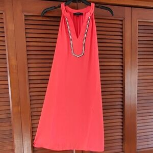 Eclair Sleeveless Dress with Beaded Neckline